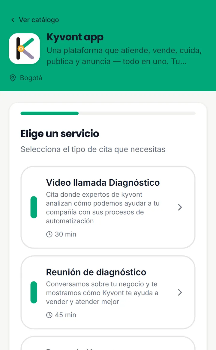 Agenda en línea de Kyvont